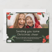 陽気なさくらんぼフォトクリスマスカード 招待状 (正面)