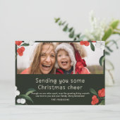 陽気なさくらんぼフォトクリスマスカード 招待状 (スタンド正面)