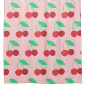 陽気なさくらんぼフルーティピンク シャワーカーテン (正面)