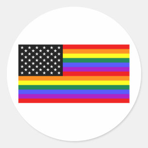 陽気なアメリカのプライドの旗 ラウンドシール