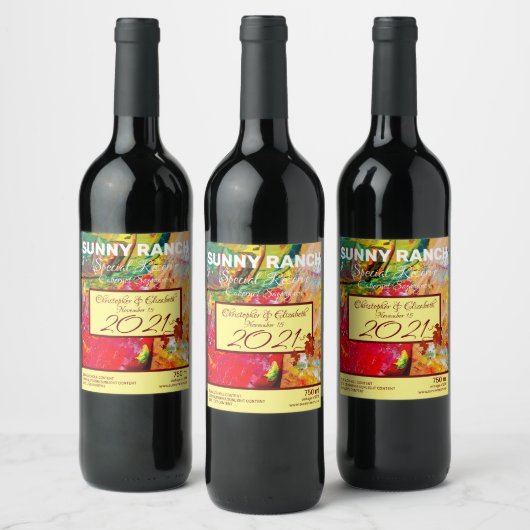 陽気なアーティストの抽象芸術 ワインラベル (ボトル)