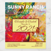 陽気なアーティストの抽象芸術 ワインラベル (シングルラベル)