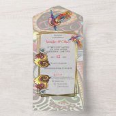 陽気なアーティストパーティードードル創造 オールインワン招待状 (内側)