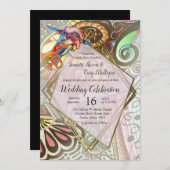 陽気なアーティストパーティードードル創造 招待状 (正面/裏面)