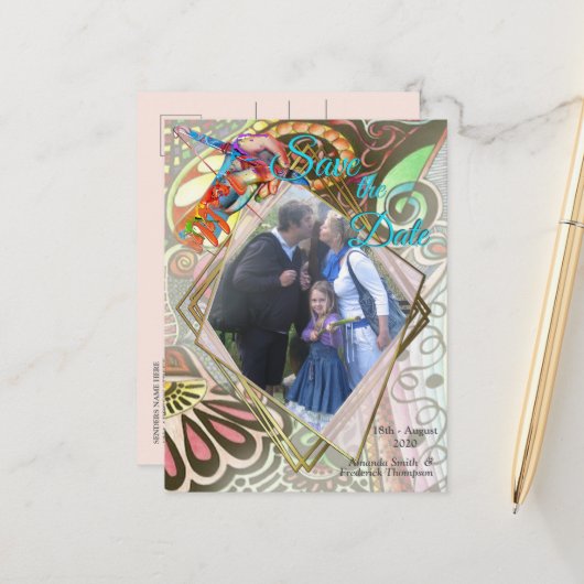 陽気なアーティストパーティードードル創造 案内ポストカード (正面/裏面インサイチュ)