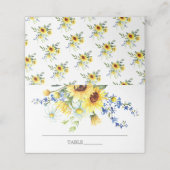 陽気なイエローサンフラワーフローラブライダルシャワー プレイスカード (外部開封)