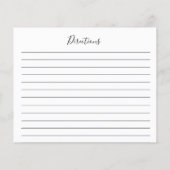 陽気なイエローサンフラワーブライダルシャワーレシピポス (裏面)