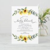 陽気なイエローサンフラワーベビーブランチ 招待状 (スタンド正面)