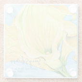 陽気なイエローバケーションホームカラリリー ガラスコースター (裏面)