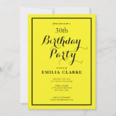 陽気なイエロー誕生祝い招待状 招待状 (正面)