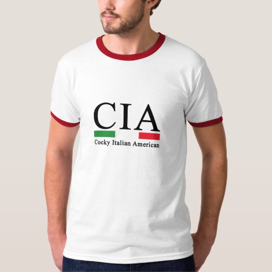 陽気なイタリア系アメリカ人男性用Tシャツ CIAコッキリデザイン Tシャツ (正面)