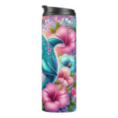 陽気なイルカフローラファンタジーのきらめき タンブラー (回転右)