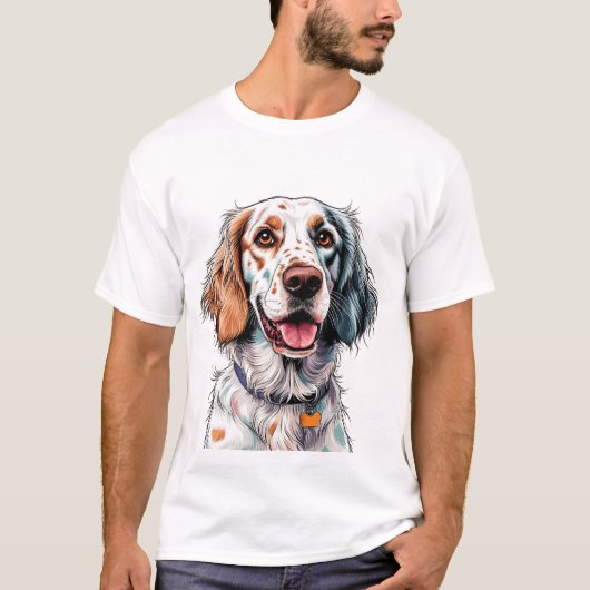 陽気なイングリッシュセッター Tシャツ (正面)