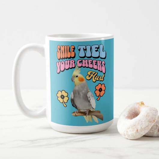陽気なオウム コーヒーマグカップ (ドーナツ)