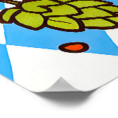 陽気なオクトーバーフェストカップルとプレッツェルとビール ポスター (角)