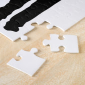 陽気なカップルのシルエット ジグソーパズル (側面)