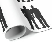 陽気なカップルのシルエット ラッピングペーパー (ロールコーナー)