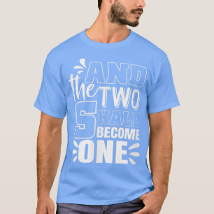 陽気なカップルの愛らしい結婚引用文 Tシャツ