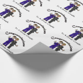 陽気なカップルの結婚式の包装紙はそれをカスタマイズ! ラッピングペーパー (角)