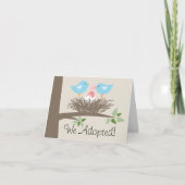 陽気なカップル-鳥の巣のための採用の発表 案内状 (正面)