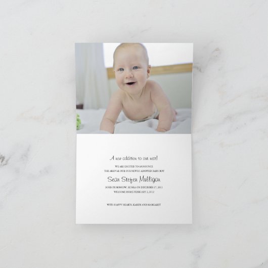 陽気なカップル-鳥の巣のための採用の発表 案内状 (内部)