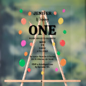 陽気なカラフルバルーン誕生日 アクリルサイン (ニュートラル)