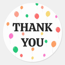 陽気なカラフルバルーン誕生日 ラウンドシール