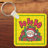 陽気なカートゥーンサンタのクリスマス キーホルダー (正面)