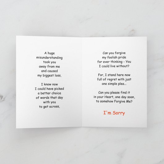 陽気なカード-私を許して下さい カード (内部)