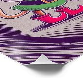 陽気なキャットサンタ小妖精や小人ネズミお洒落クリスマス ポスター (コーナー)