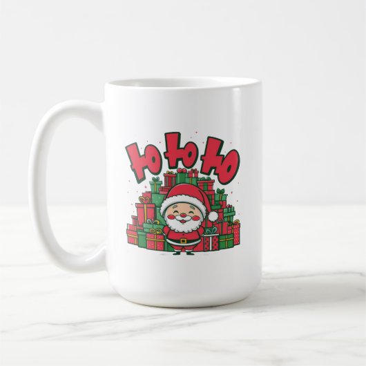 陽気なキャラクターサンタのクリスマス コーヒーマグカップ (左)