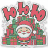 陽気なキャラクターサンタのクリスマス シール (正面)