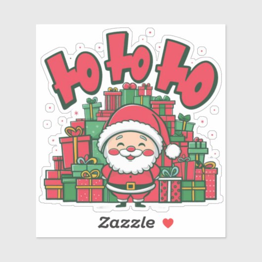 陽気なキャラクターサンタのクリスマス シール (シート)