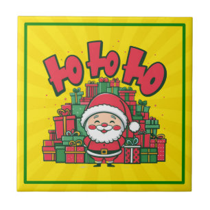 陽気なキャラクターサンタのクリスマス タイル