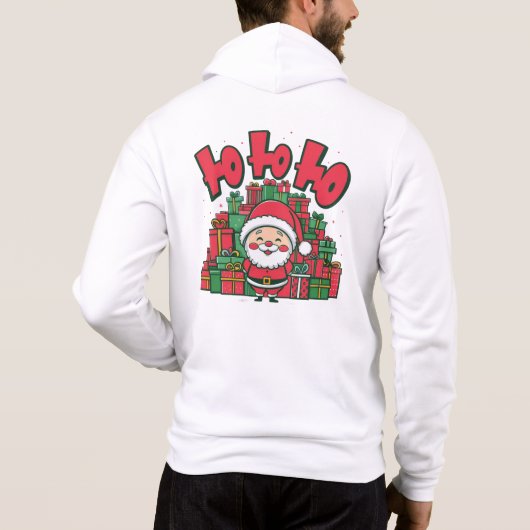陽気なキャラクターサンタのクリスマス パーカ (裏面)