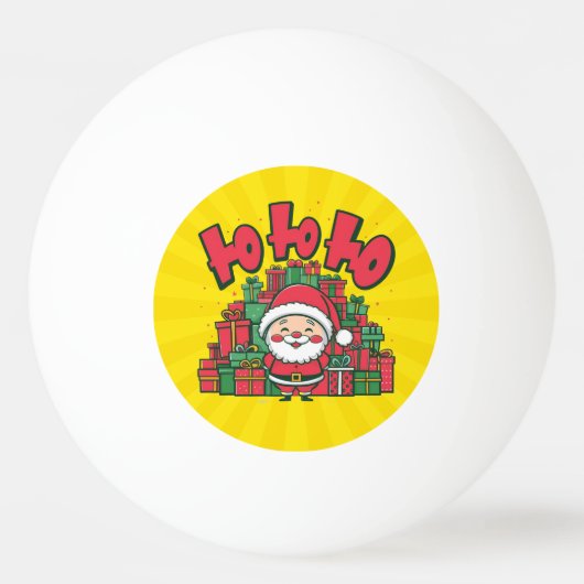 陽気なキャラクターサンタのクリスマス 卓球ボール (正面)