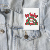 陽気なキャラクターサンタのクリスマス 缶バッジ (インサイチュ)