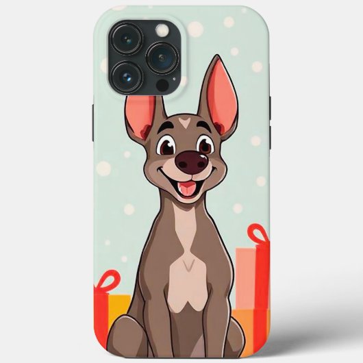陽気なキャラクタースタイルの犬 かわいい幸せな子犬 Case-Mate iPhoneケース (裏面)