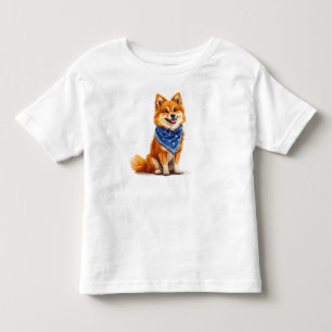 陽気なキャラクター風の犬 トドラーTシャツ