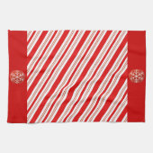 陽気なキャンディーケインストライプズ キッチンタオル (横)