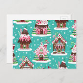 陽気なクリスマスのお菓子の家 シーズンポストカード (正面/裏面)