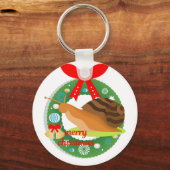 陽気なクリスマスのカタツムリ キーホルダー (正面)
