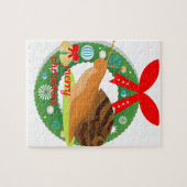 陽気なクリスマスのカタツムリ ジグソーパズル (横)