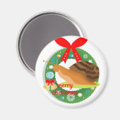 陽気なクリスマスのカタツムリ マグネット (正面/裏面)