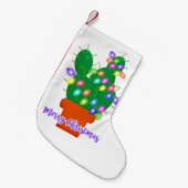 陽気なクリスマスのサボテン スモールクリスマスストッキング (正面 (吊り時))