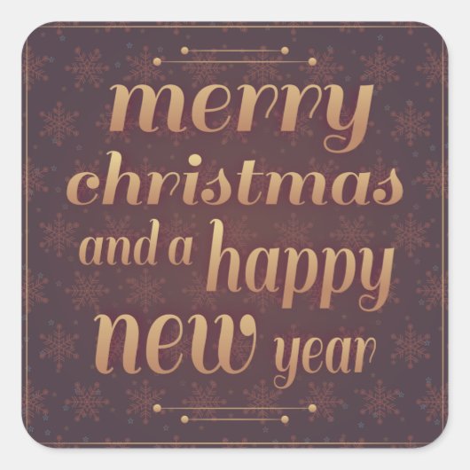 陽気なクリスマスのシール スクエアシール (正面)
