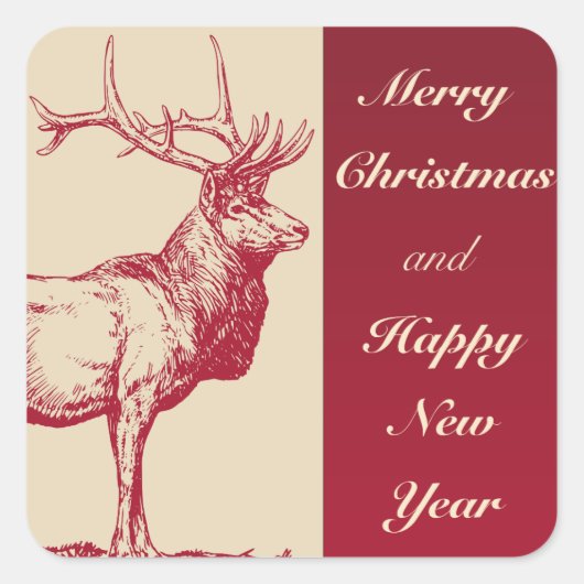 陽気なクリスマスのシール スクエアシール (正面)