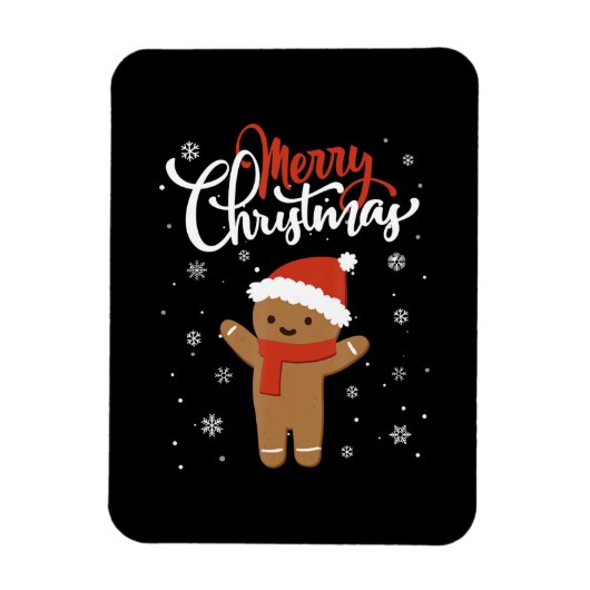 陽気なクリスマスのジンジャーブレッド |クリスマス・クッキー マグネット (縦)