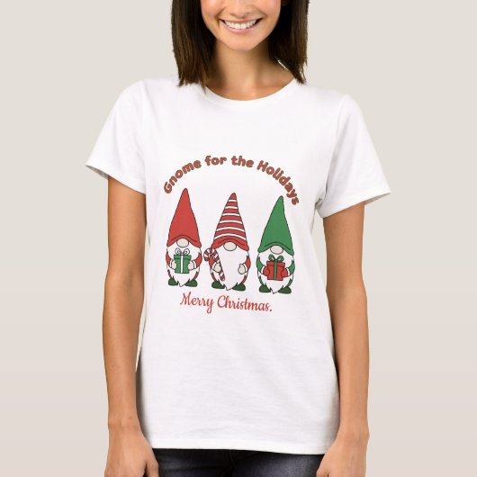 陽気なクリスマスのノーム Tシャツ (正面)