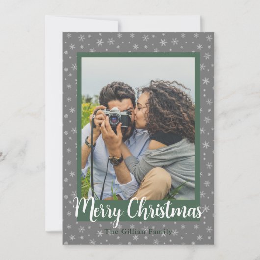 陽気なクリスマスの休日の写真 シーズンカード (正面)